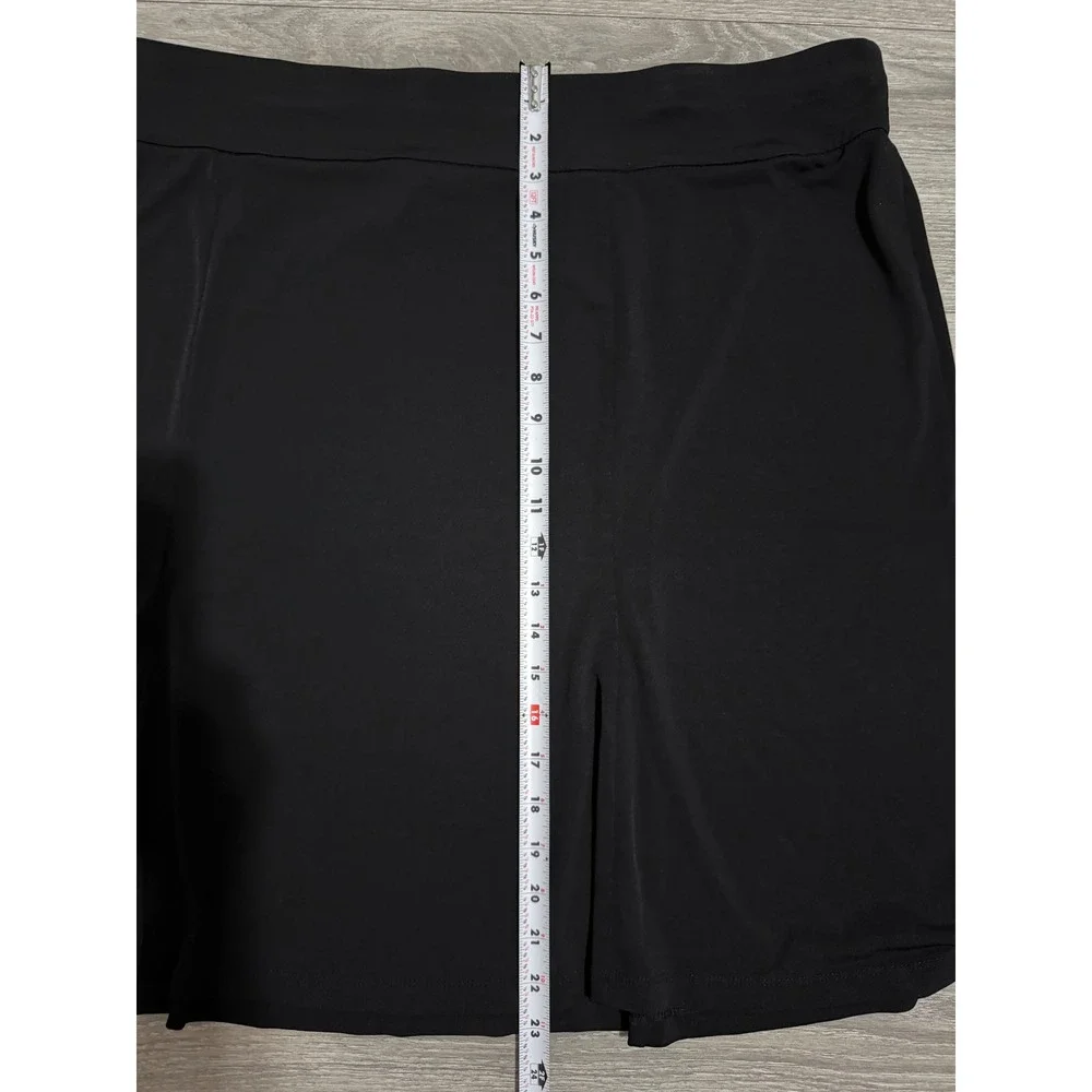 Lane Bryant Midi Skirt 22/24 Black Plus Pull On A-Line Stretch Jersey Whimsical
